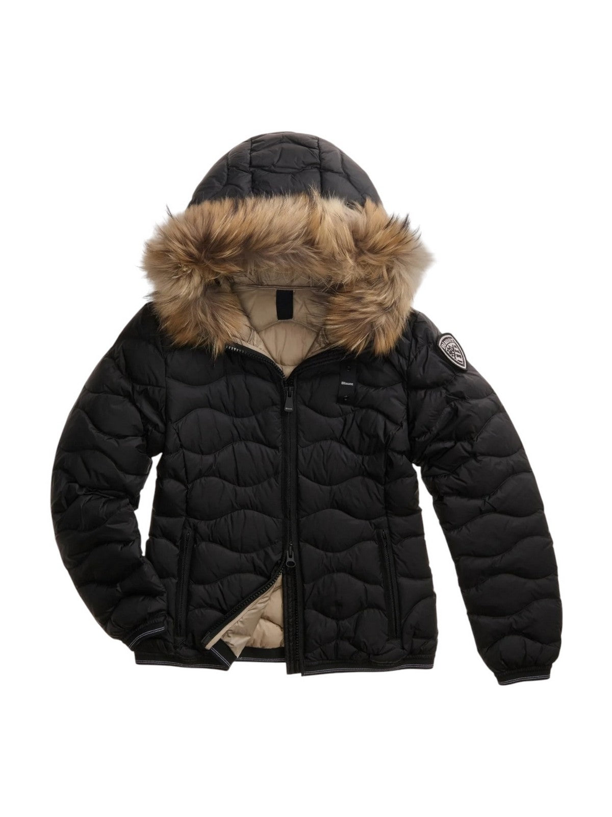BLAUER Piumino Donna ALDIE NERO interno BEIGE 301 - 26WBLDC03034 006047 999EI gioboutiqueweb