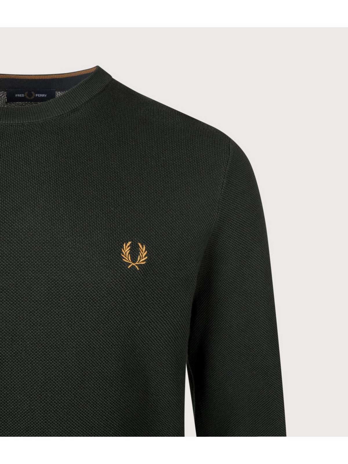 FRED PERRY Maglione Uomo FP PIQUE STITCH JUMPER NIGHT GREEN - FP-K1309 Q20 gioboutiqueweb