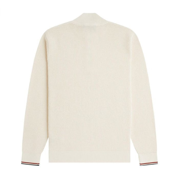 FRED PERRY Maglione Uomo FP WAFFLE STITCH HALF ZIP JUMPER ECRU - FP-K8557 170 gioboutiqueweb