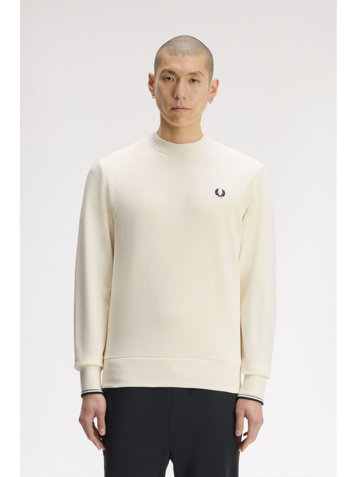 FRED PERRY Felpa Uomo FP CREW NECK SWEATSHIRT ECR/SEAGRS/DKAIR - FP-M7535 68C gioboutiqueweb