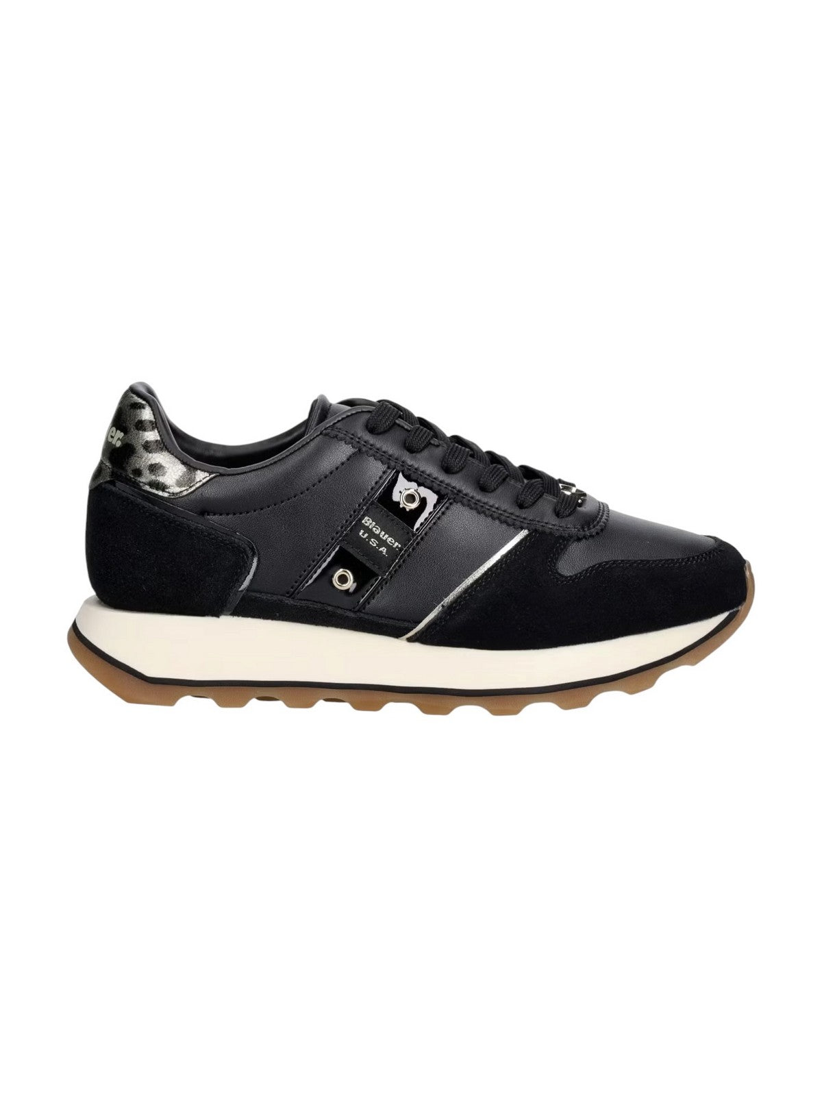 BLAUER Sneaker Donna MILLS BLACK/LEOPARD - F6MILLS01/LEL BLK/LEO gioboutiqueweb