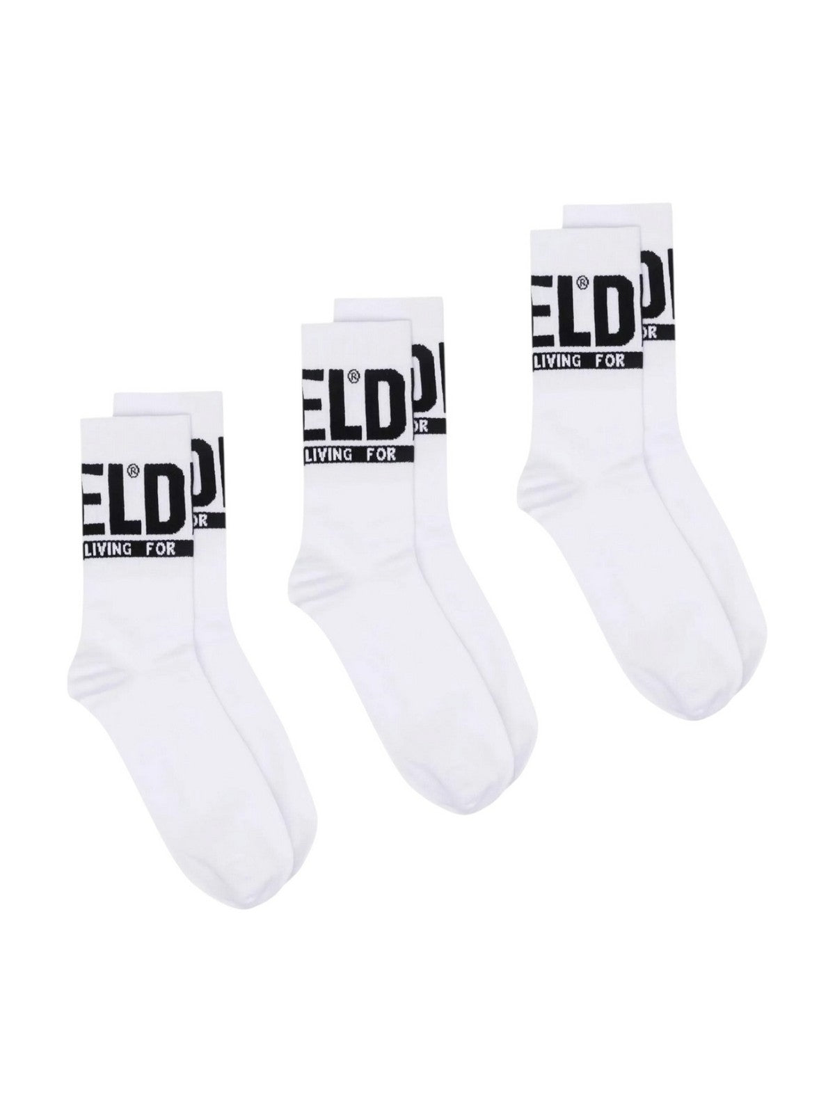 DIESEL Calzini Uomo SKM-RAY-THREEPACK CALZINO Bianco - 00SAYJ 2QATV E4124 gioboutiqueweb