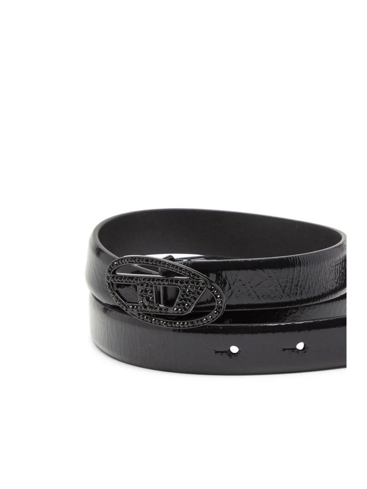 DIESEL Cintura Donna OVAL D LOGO B-1DR STRASS 20 BELT Nero - X09972 P8785 T8013 gioboutiqueweb