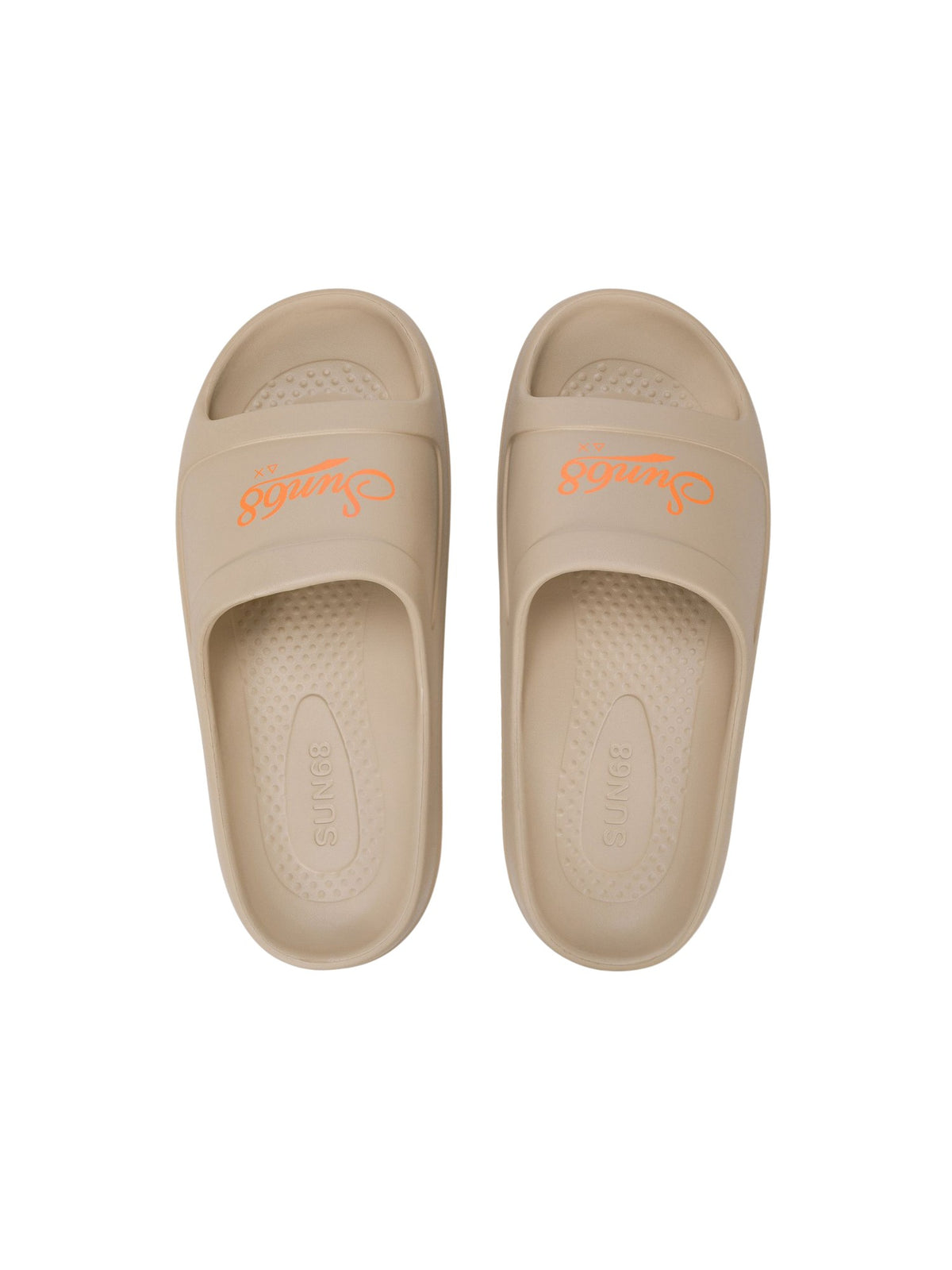 Sun68 Ciabatte Uomo Slippers Monoblock Print Sun68 Beige/Arancio Fluo - X36115-1 gioboutiqueweb