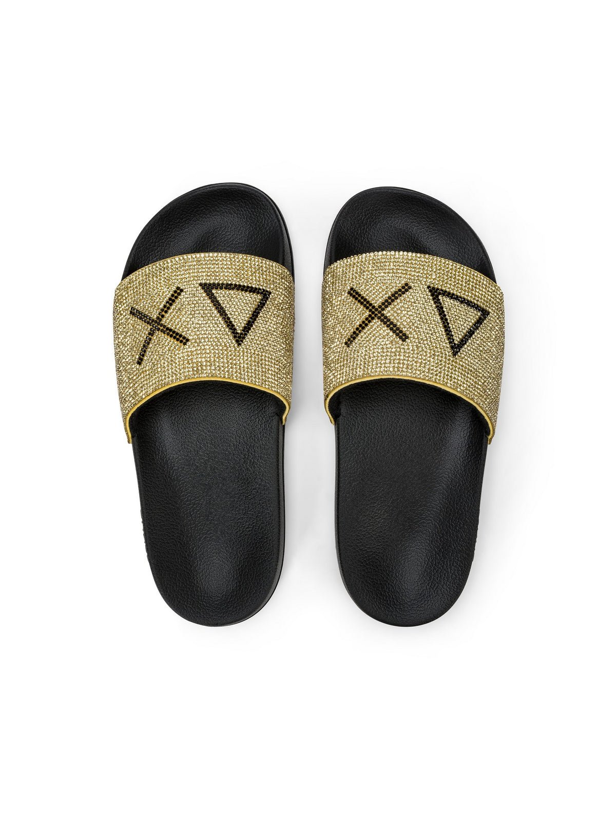 Sun68 Ciabatte Donna Slippers Strass Logo Nero/Oro - X36211-1143 gioboutiqueweb