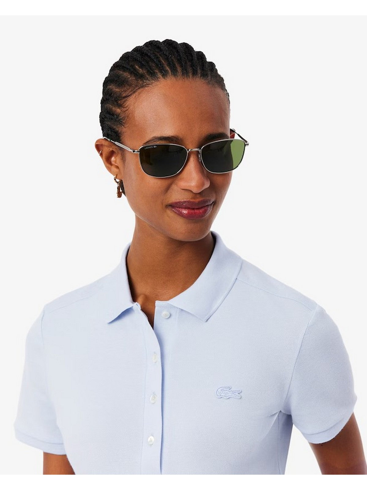 LACOSTE Polo Donna PF5462 J2G BLU CHIARO gioboutiqueweb
