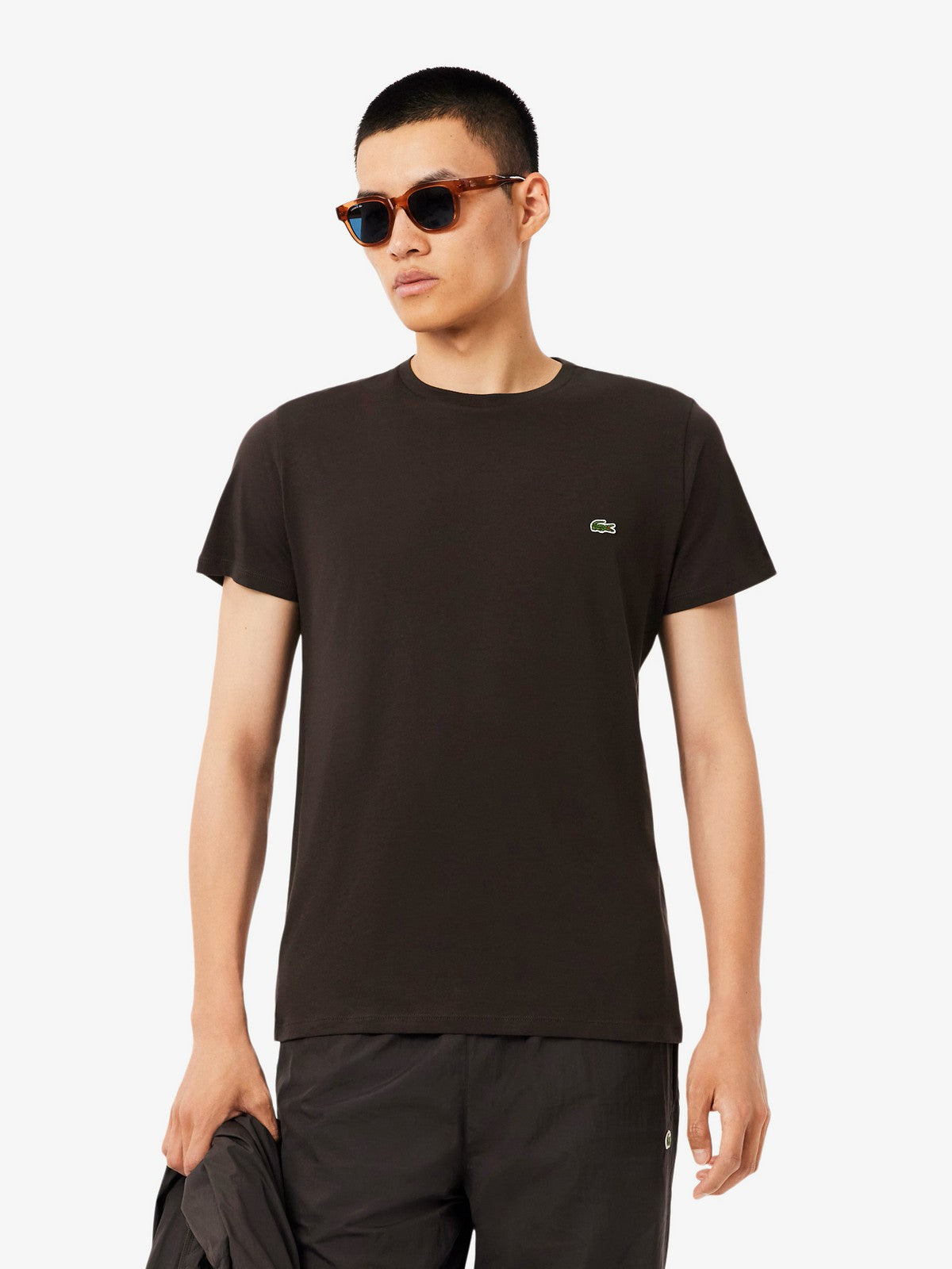 LACOSTE T-shirt Uomo TH6709 SKB Marrone gioboutiqueweb