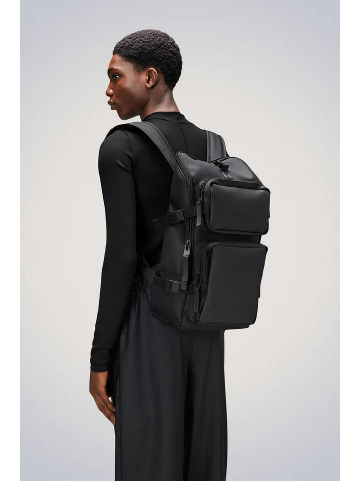 RAINS Zaino Unisex adulto Trail Cargo Backpack W3 14330 01 Black Nero gioboutiqueweb