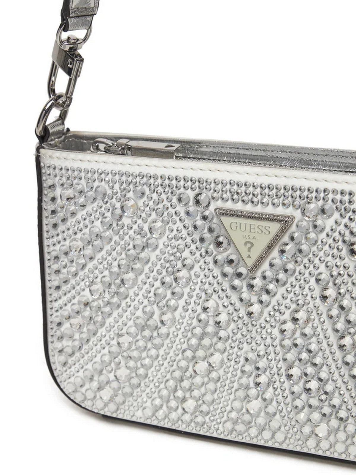 GUESS Borsa Donna BEAUVOIR MINI TOP ZIP SHDR BAG HWXY95 28720 SIL Argento gioboutiqueweb