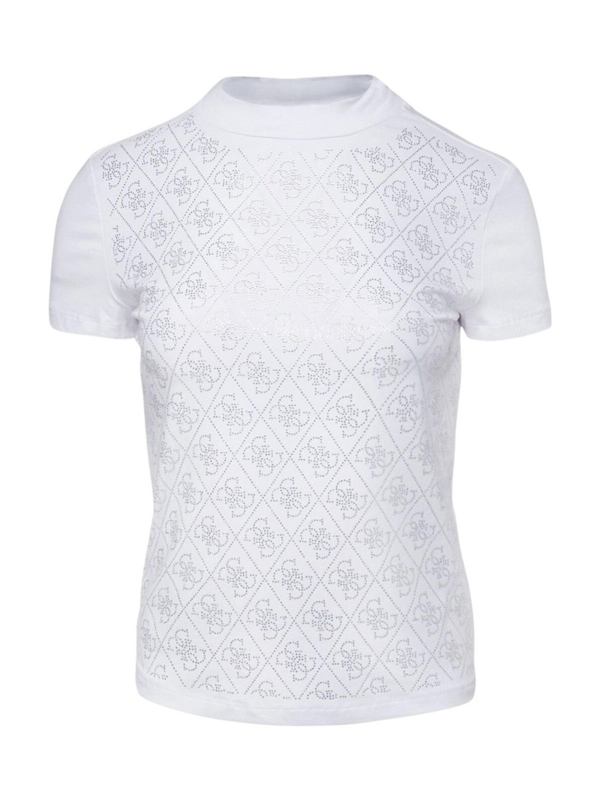 GUESS T-shirt Donna SS MOCK NECK ALL OVER 4G TEE W4BI26 J1314 G011 PURE WHITE