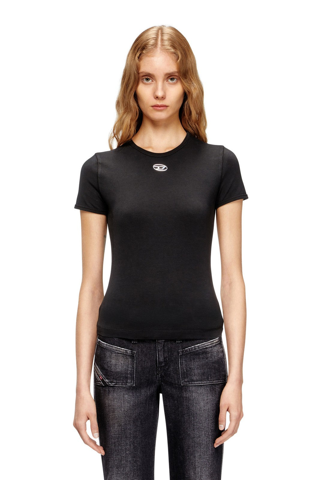 DIESEL T-shirt Donna T-UNCUTIESLONG-OD MAGLIETTA A19917 0AHQH 900 001 - BLACK