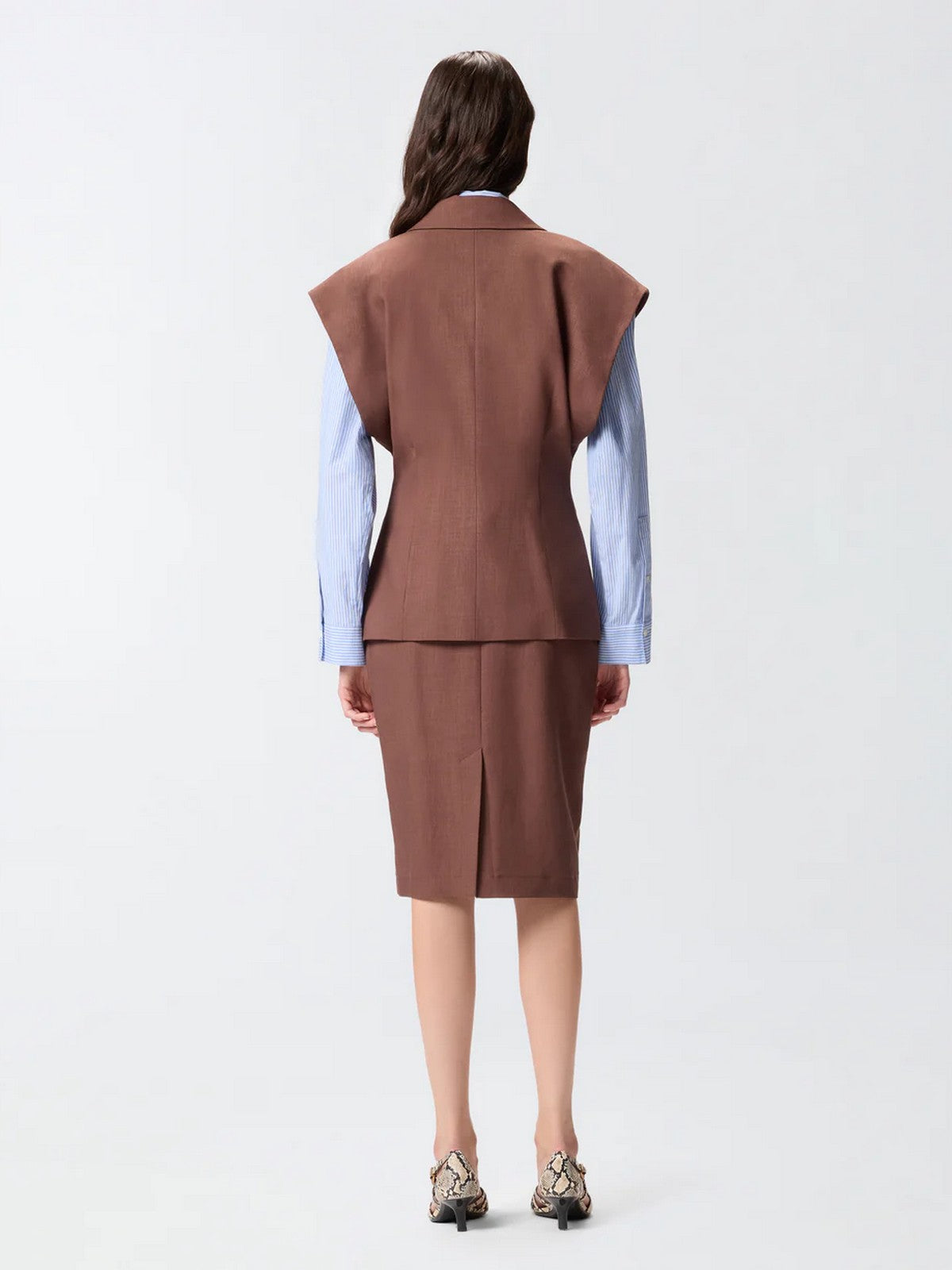 PINKO Gilet Donna FLOELLA GIACCA FRISOTTINO 106509-A2W6 L78 MARRONE TERRA X PIANTE gioboutiqueweb