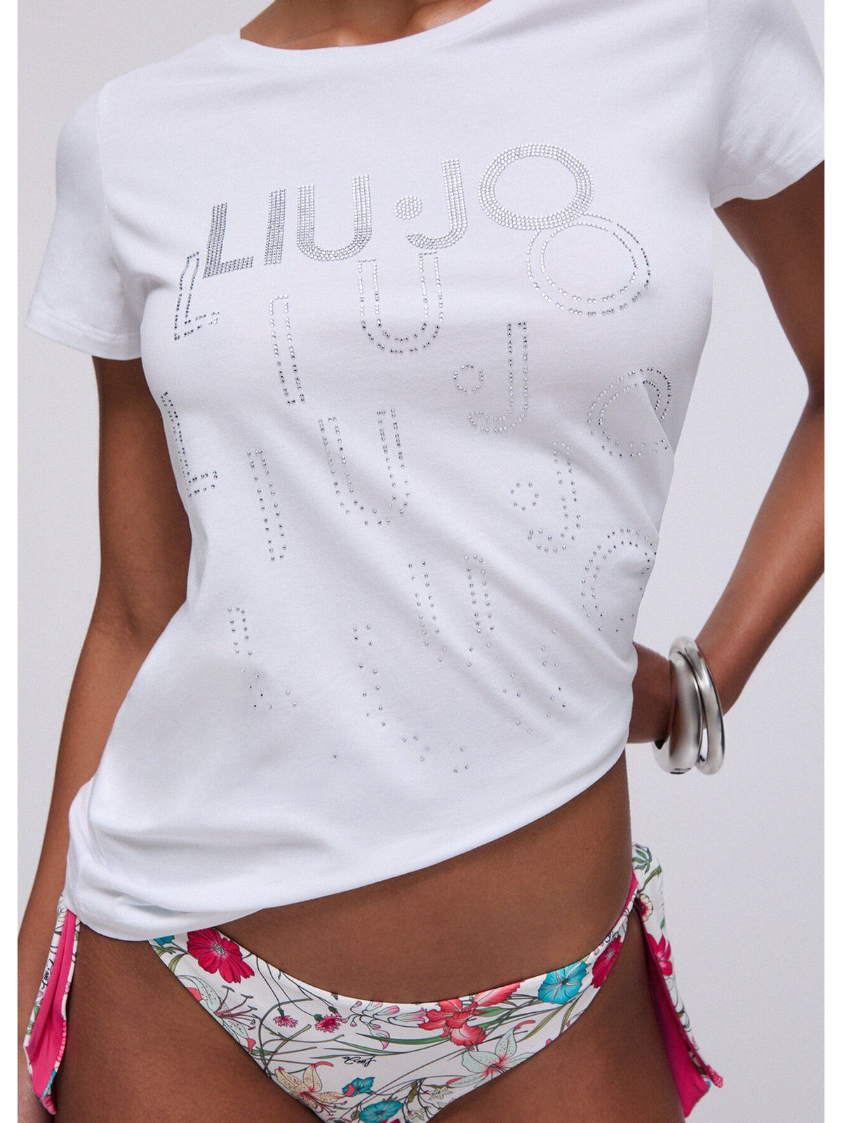 LIU JO BEACHWEAR T-shirt Donna VA6171JS003 T9550 Bianco/degrade gioboutiqueweb