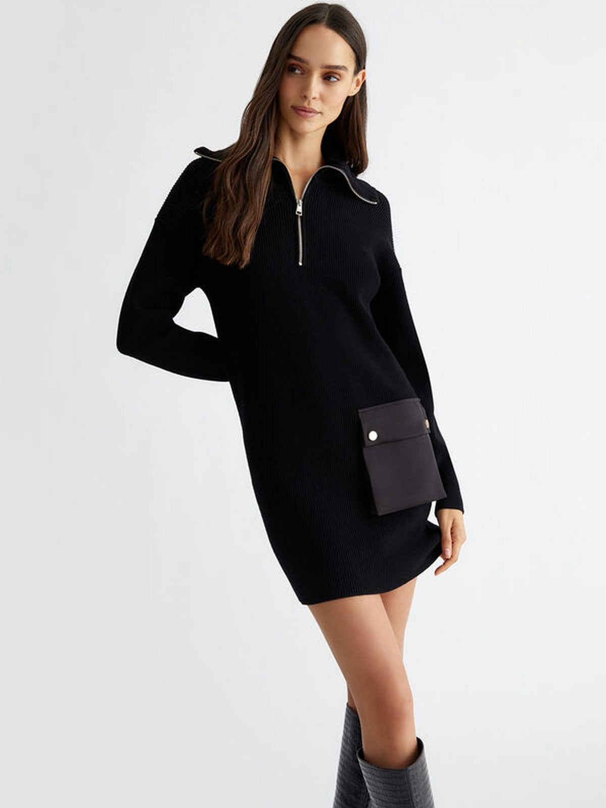 LIU JO WHITE Abito Donna WF4228MS99E 22222 Nero gioboutiqueweb