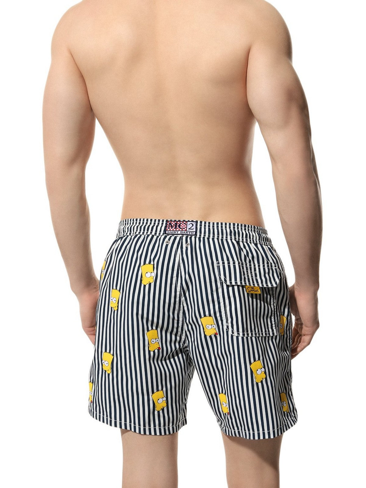 MC2 SAINT BARTH Costume da bagno Uomo GUSTAVIA EMBROIDERY 02030F Blu gioboutiqueweb
