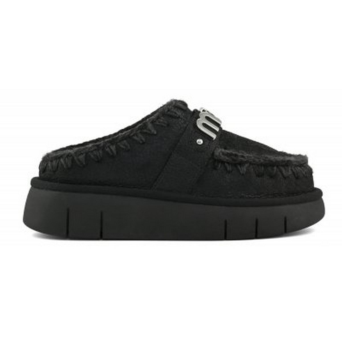 MOU Ciabatta Donna Bounce clog special leather - MU.FW531001B CBKG Cracked Black gioboutiqueweb