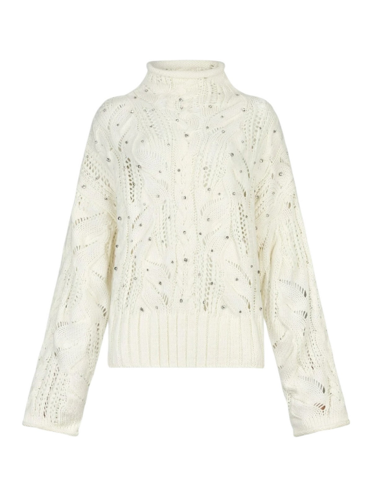 LIU JO WHITE Maglione dolcevita Donna MF5451MA37R 10701 BIANCO LANA