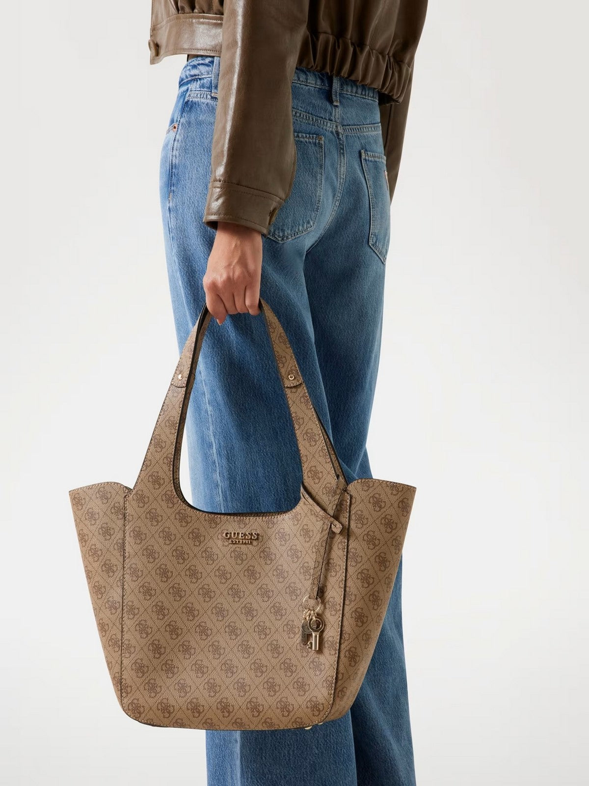 GUESS Borsa Donna CALISTA 2 IN 1 TOTE HWSG73 34220 LTL LATTE LOGO