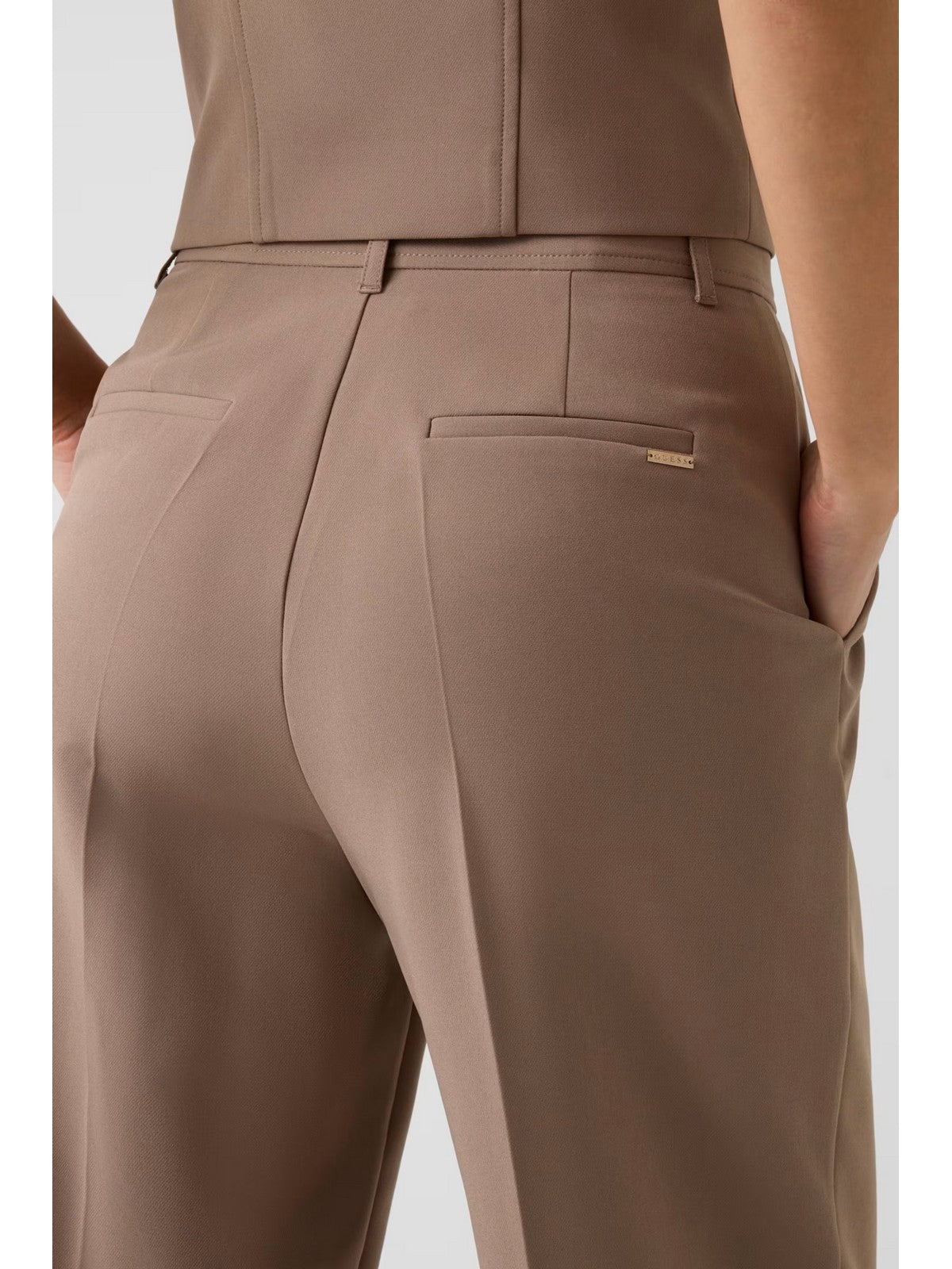 GUESS Pantalone Donna NAUSICA WIDE LEG PANT W6RB02 WH9Y2 G1EC WALNUT SHELL