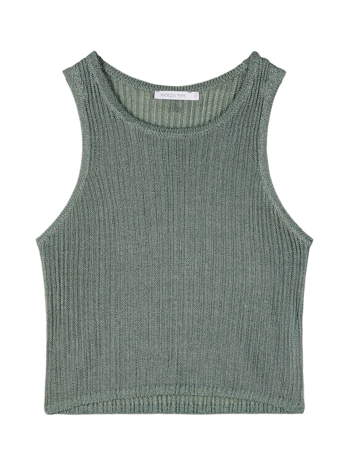 PATRIZIA PEPE Top Donna 2K0374 K328 G634 ALGAE GREEN LUREX