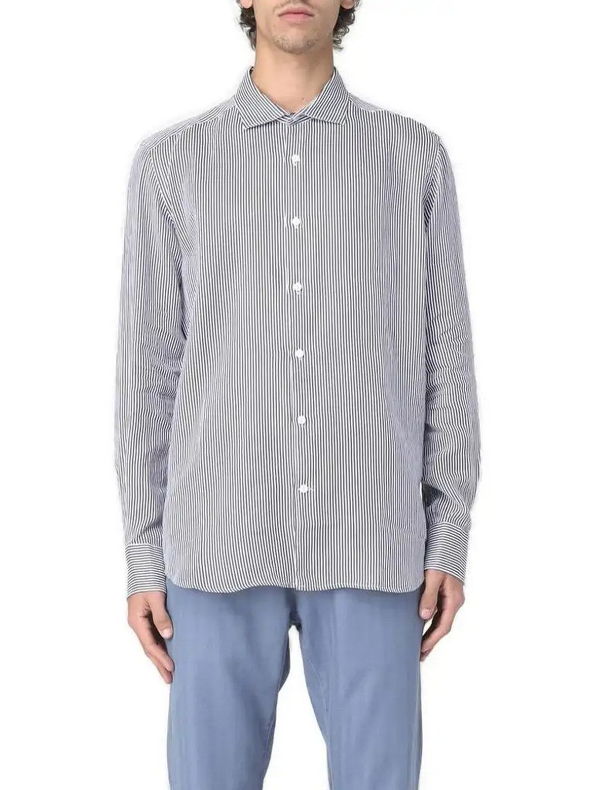 MC2 SAINT BARTH Camicia Uomo PAMPLONA 01183H LINEN STRIPES 61