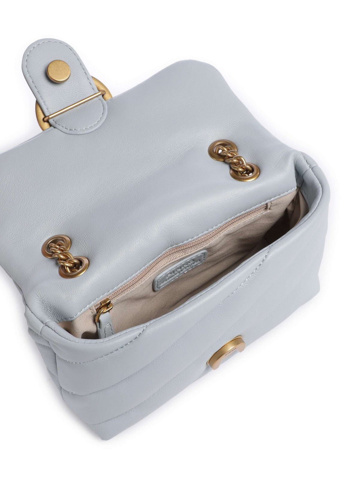 PINKO Borsa Donna Love Puff Baby Cl Sheep Nappa 100040-A0F2 E37Q AZZURRO CELESTE-ANTIQUE GOLD gioboutiqueweb