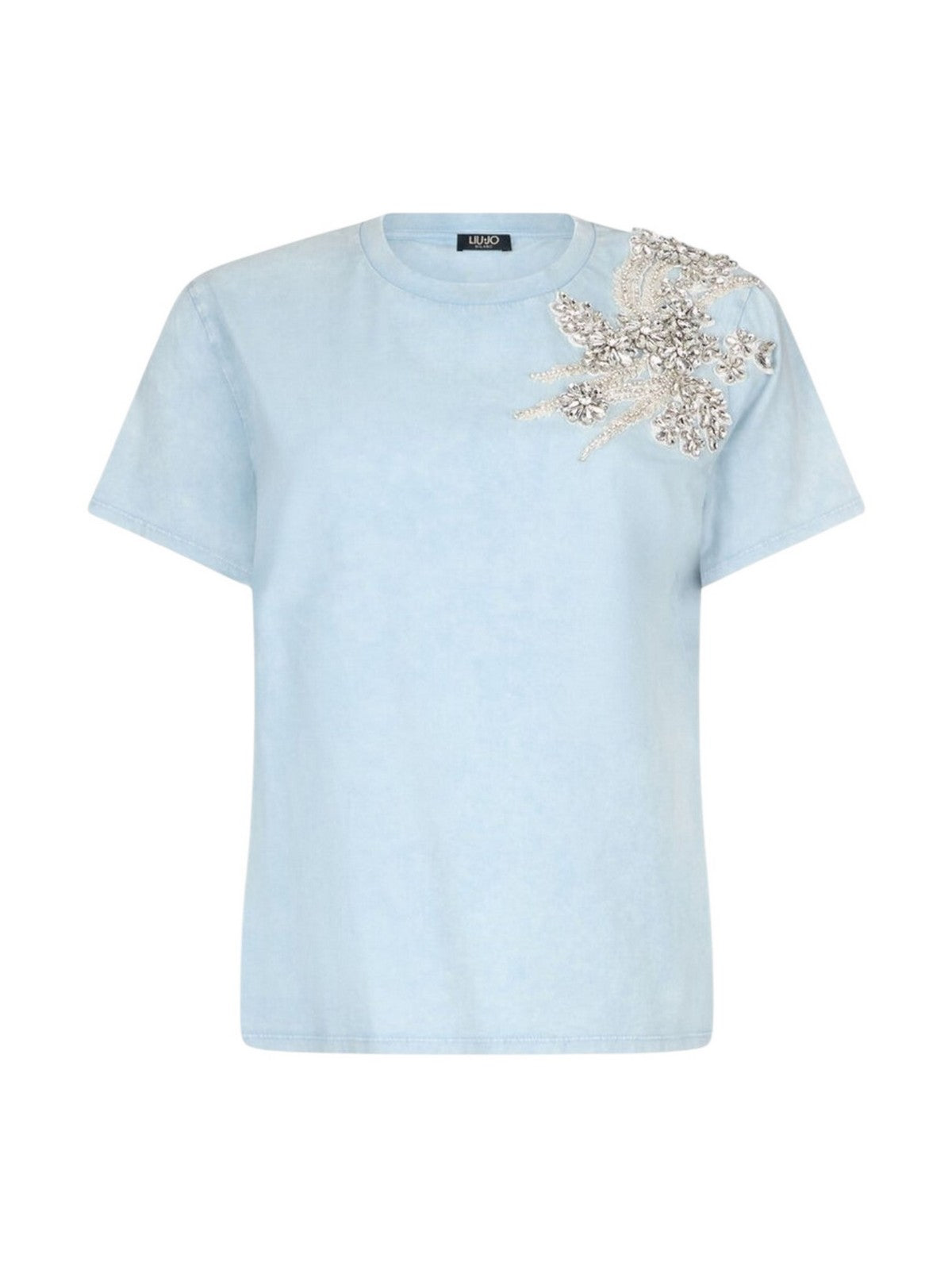 LIU JO BLACK T-shirt Donna CA6010J3868 P9748 Patch on cielo st.wa gioboutiqueweb