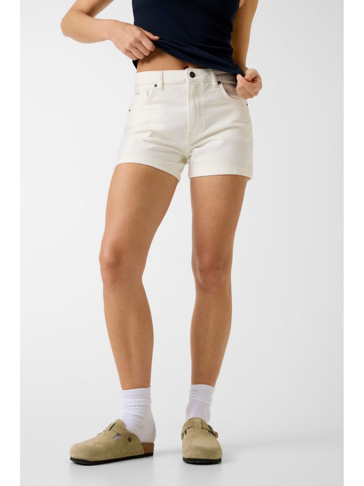 GUESS Pantaloncino Donna GJ HIGHWAIST MOM SHORT W5GD0S D5M62 GJWI GJ NATURAL WHITE gioboutiqueweb