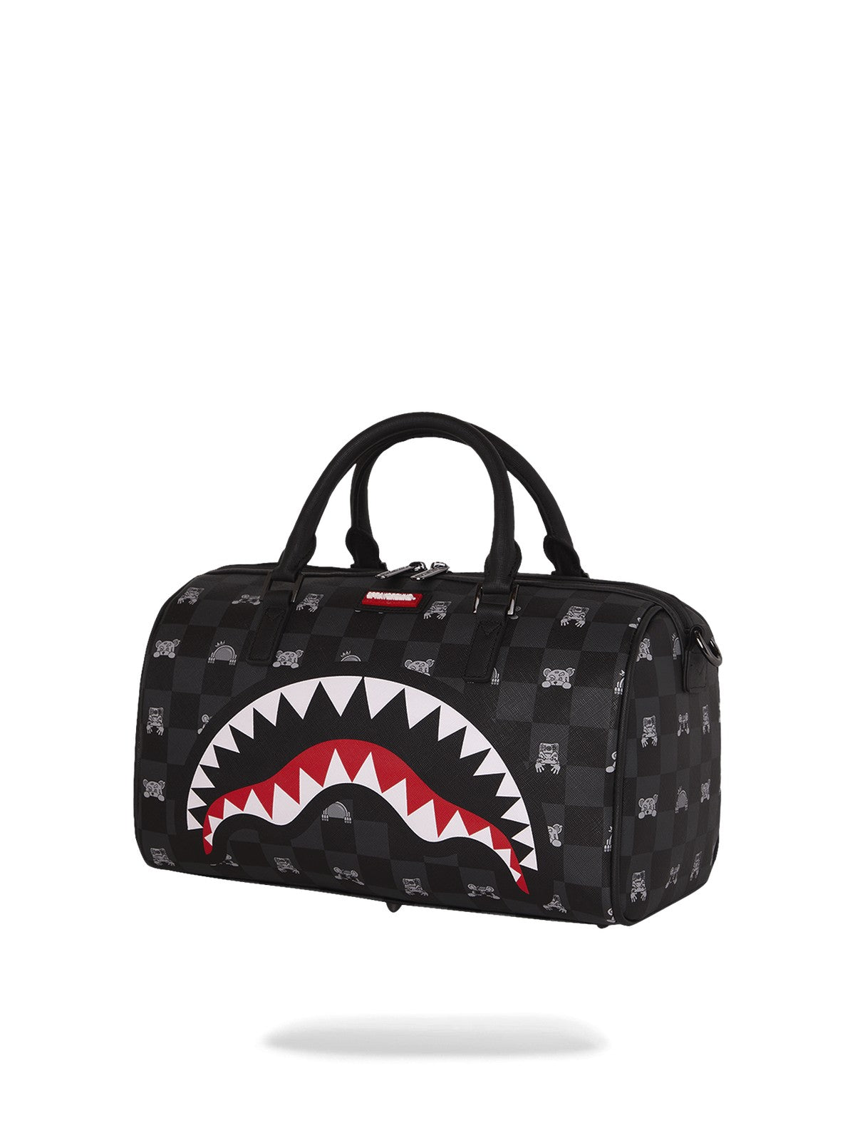SPRAYGROUND Borsa Unisex adulto GRAY PEEKING CHARACTER CHECK MINI DUFFLE 910D8911NSZ Nero gioboutiqueweb