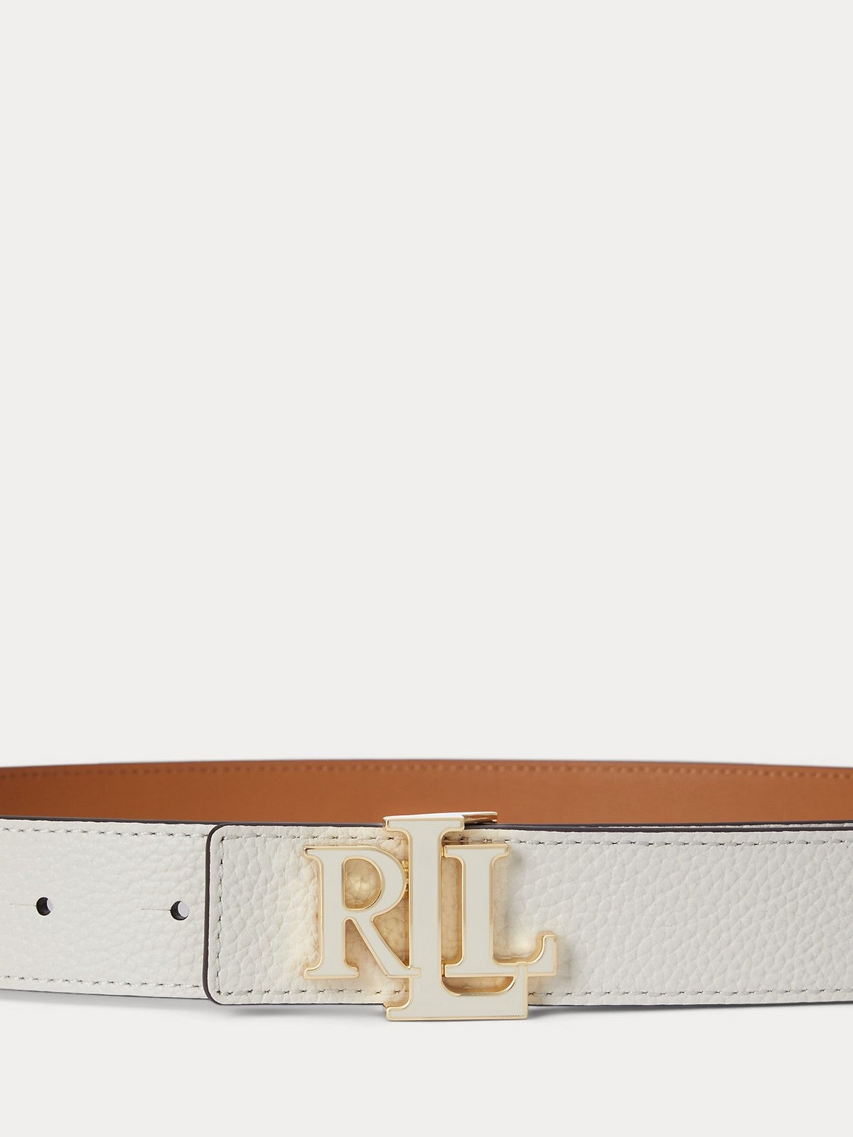 LAUREN RALPH LAUREN Cintura Donna REV LRL 30-BELT-MEDIUM 412P04417 003 SOFT WHITE/CLASSIC CARAMEL gioboutiqueweb