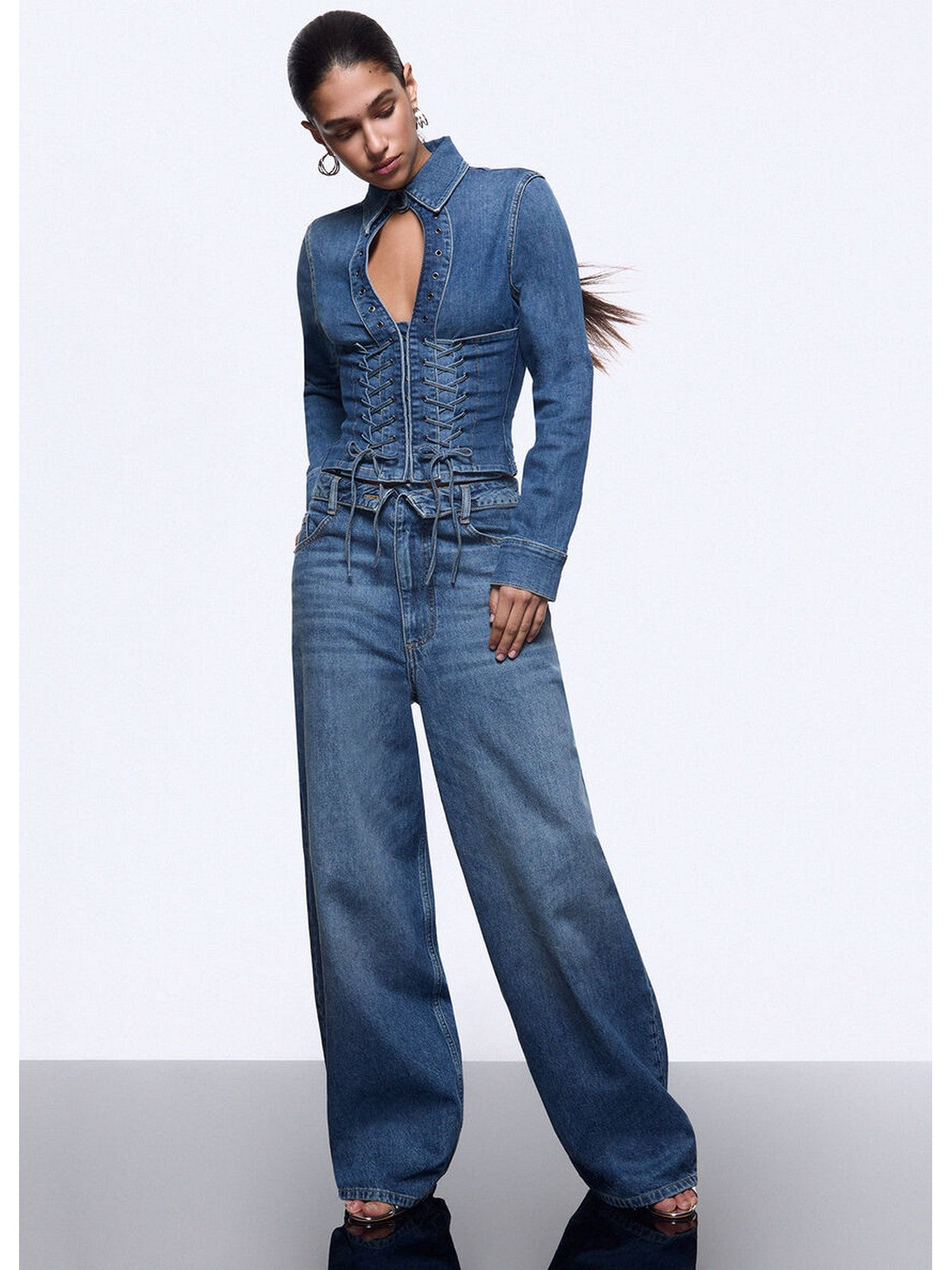 LIU JO feat. ELODIE Jeans Donna UA6510D0400 79157 Den.md.Blue intrecci gioboutiqueweb