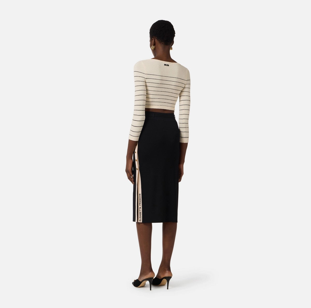 ELISABETTA FRANCHI Gonna Donna GK27S61E2 685 NERO/BURRO gioboutiqueweb