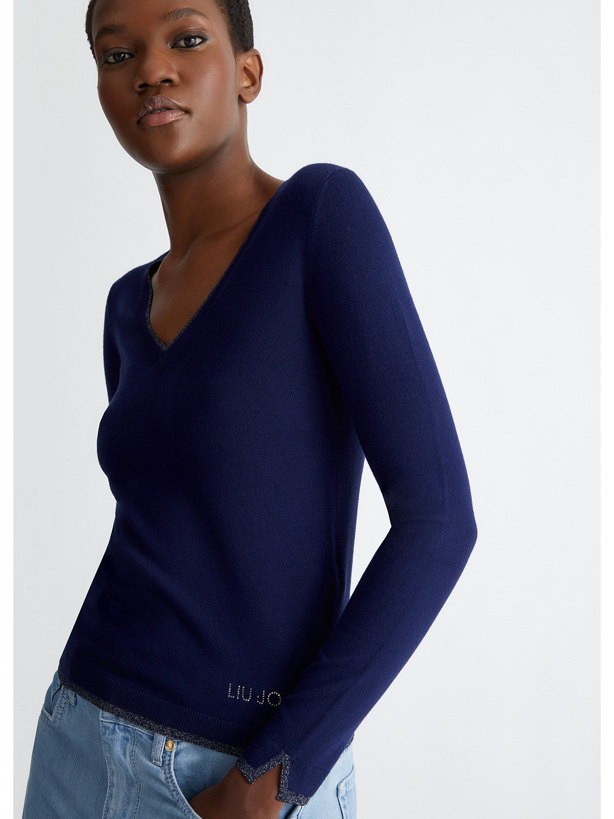 LIU JO WHITE Maglia Donna MA4073MS49I 93831 Blu gioboutiqueweb