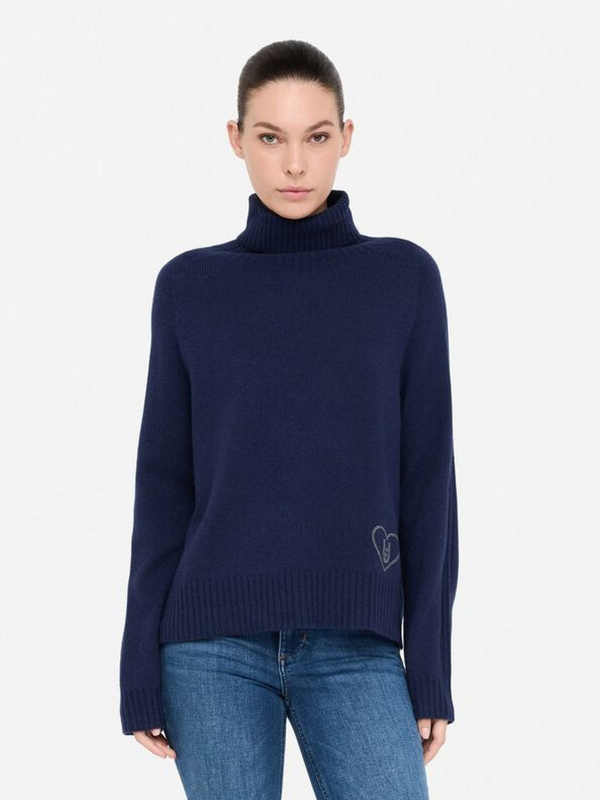 LIU JO WHITE Maglione dolcevita Donna MF5445MS76L 93932 Navel blue