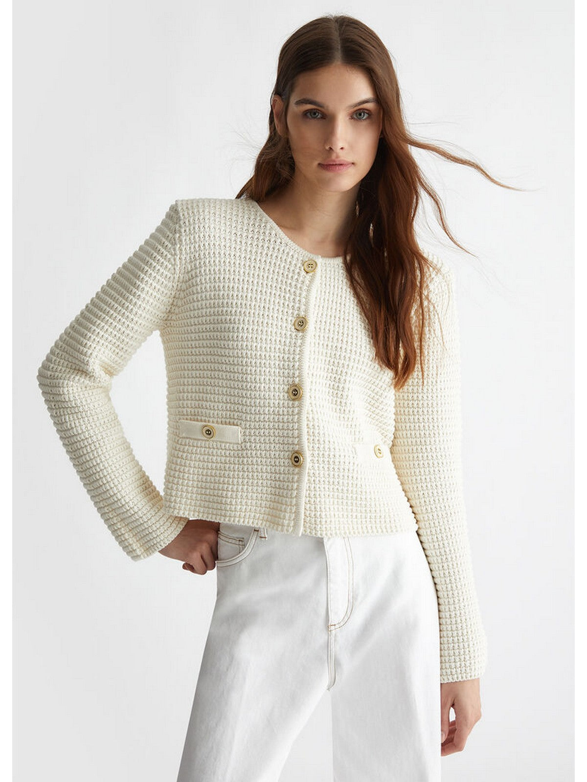 LIU JO WHITE Cardigan Donna WF4443MS016 10701 Bianco gioboutiqueweb