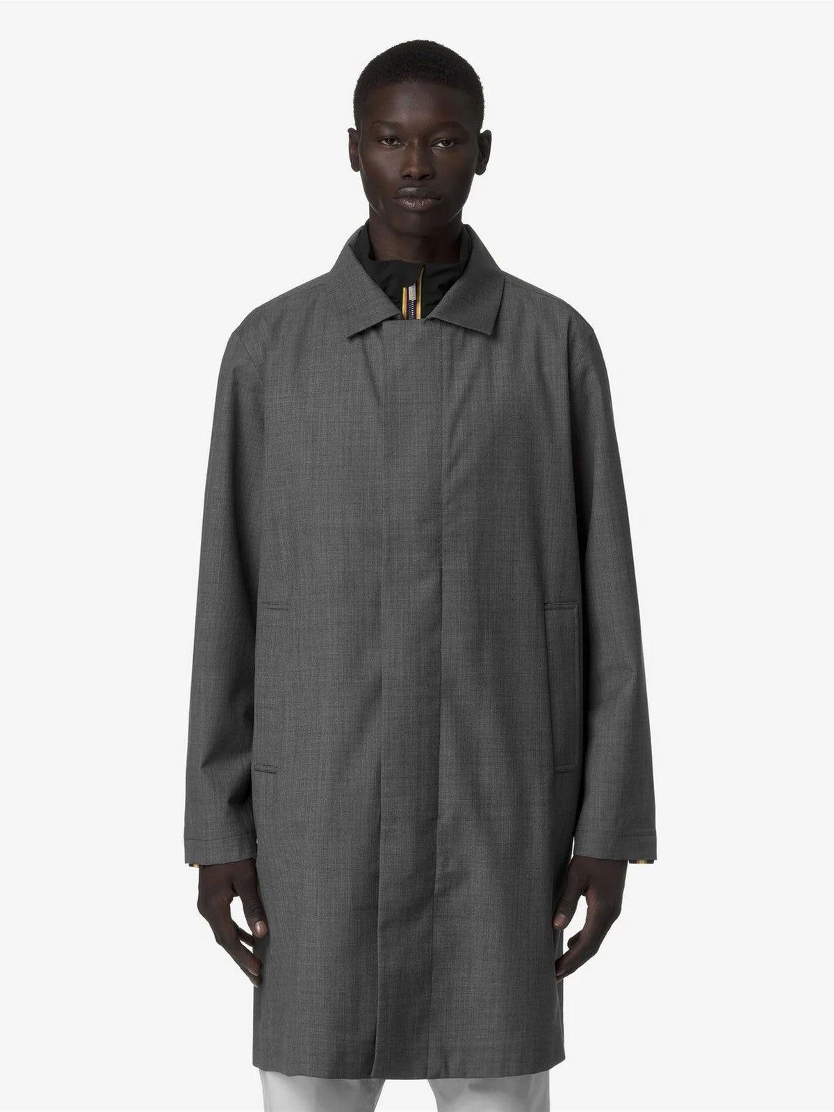K-WAY Giubbino Uomo POIROL 3L WOOL K21474W BB5 GREY SHADOW DK GRISA