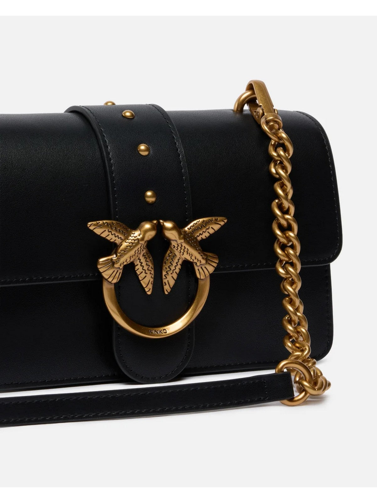 PINKO Borsa Donna LOVE ONE MINI ST. CL 105856-A0F1 Z99Q NERO-ANTIQUE GOLD gioboutiqueweb