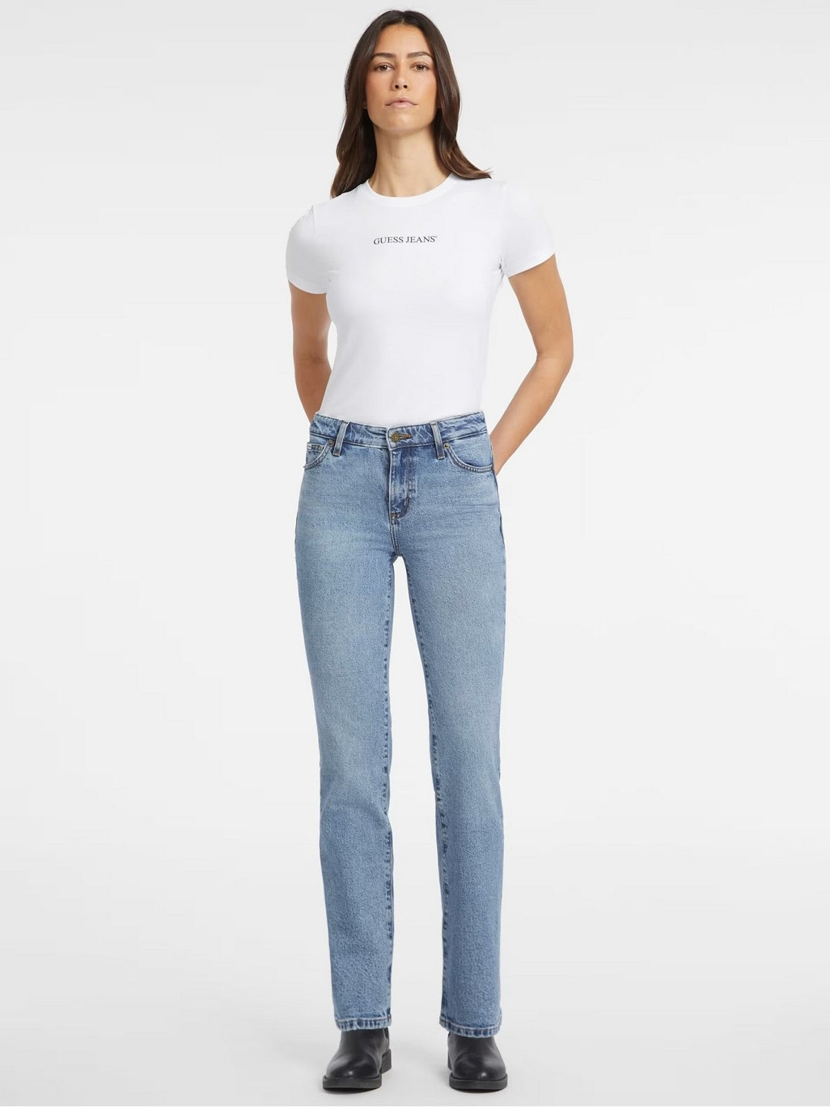 GUESS Jeans Donna GJ G08 MID RISE STRAIGHT W4YA98 D5CC5 GJLV GJ LIGHT VINTAGE WAS