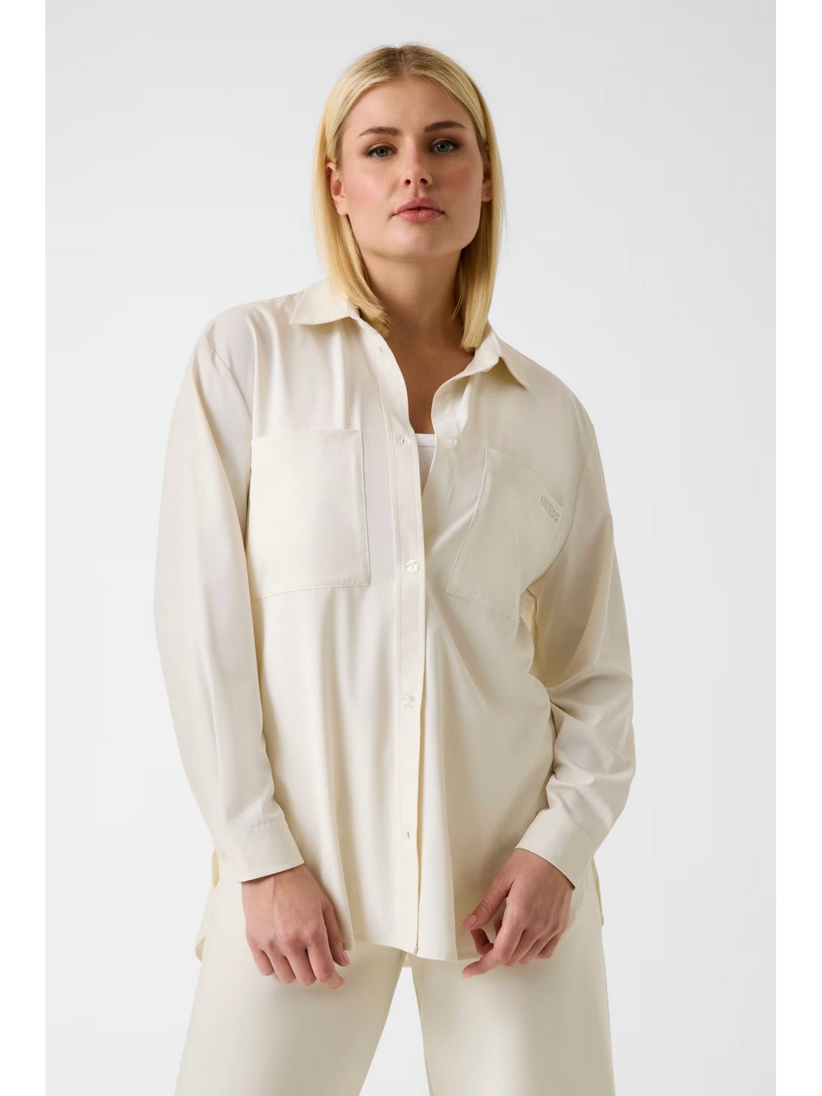 GUESS SPORT Camicia Donna NAT SHACKET V6RH00 WL232 G027 WHITE GLAM gioboutiqueweb