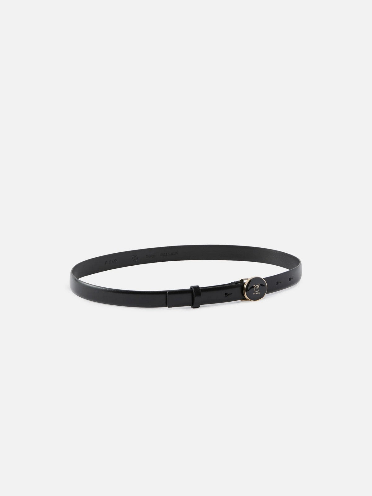 PINKO Cintura Donna ROUND ENAMEL H2 BELT.LOW VITEL 105466-A2QL Z99L NERO-LIGHT GOLD gioboutiqueweb