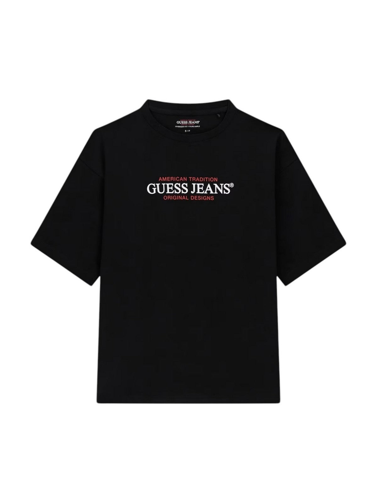 GUESS T-shirt Donna GJ SS CN OS AMERICAN TR TEE W4YI08 K8HM0 JBLK Jet Black A996