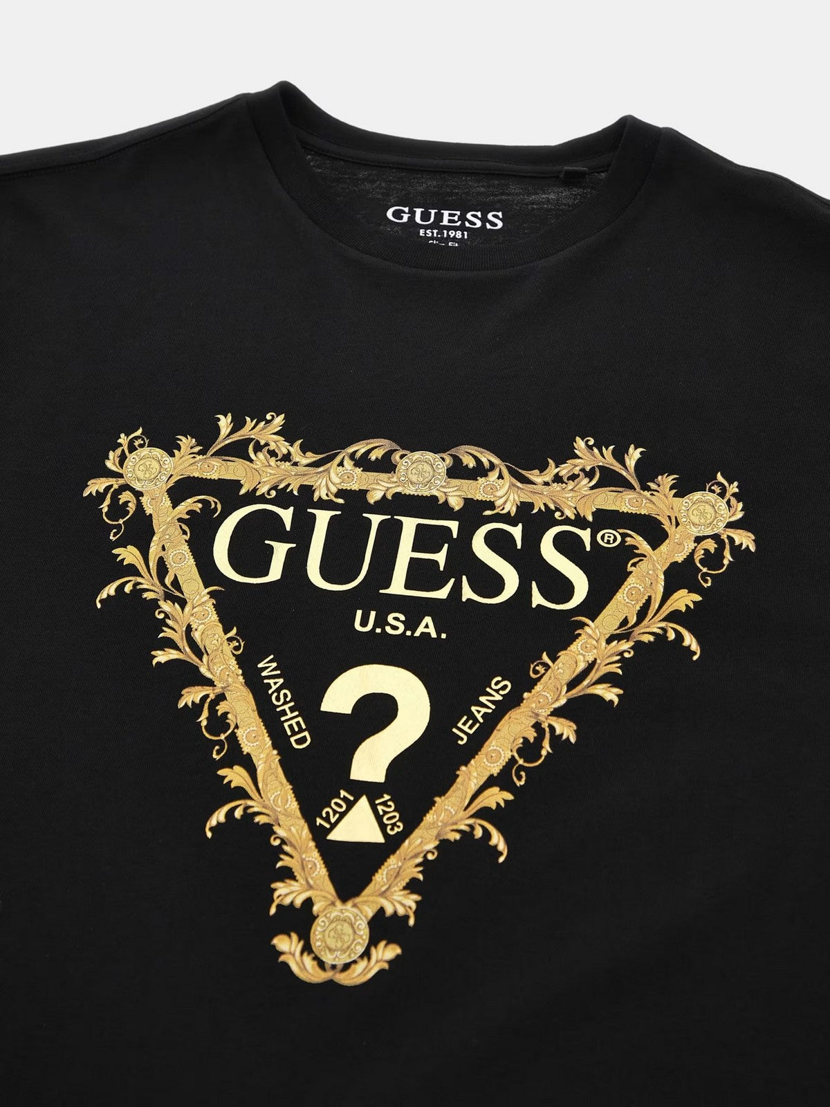 Guess T-shirts and Men's Pole BSC Guess Tri Scar M4ri62 K9rm1 JBLK Black
