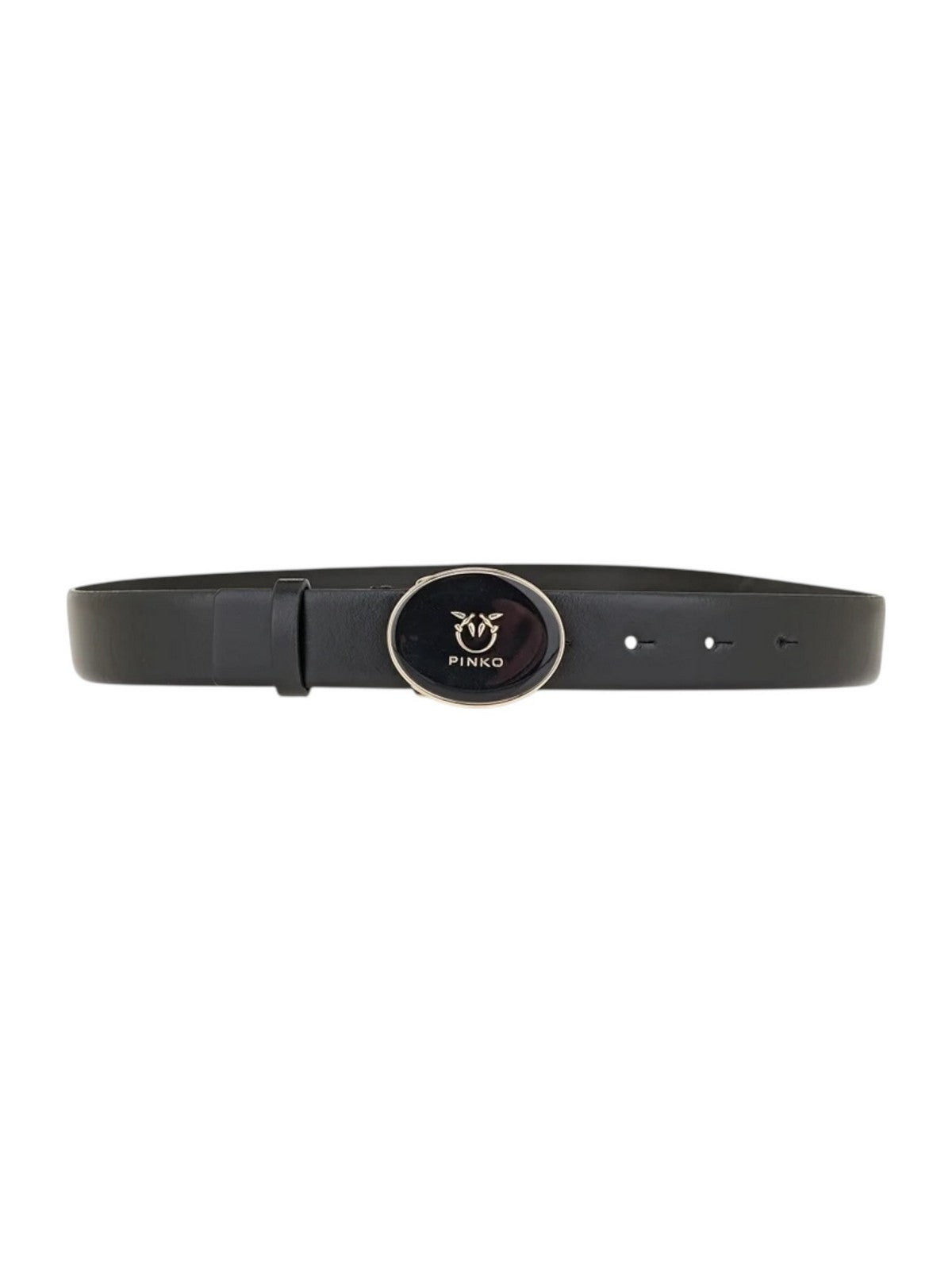 PINKO Cintura Donna ROUND ENAMEL H2,8 BELT.LOW VIT 105478-A2QL Z99Y NERO LIMOUSINE-ORO gioboutiqueweb