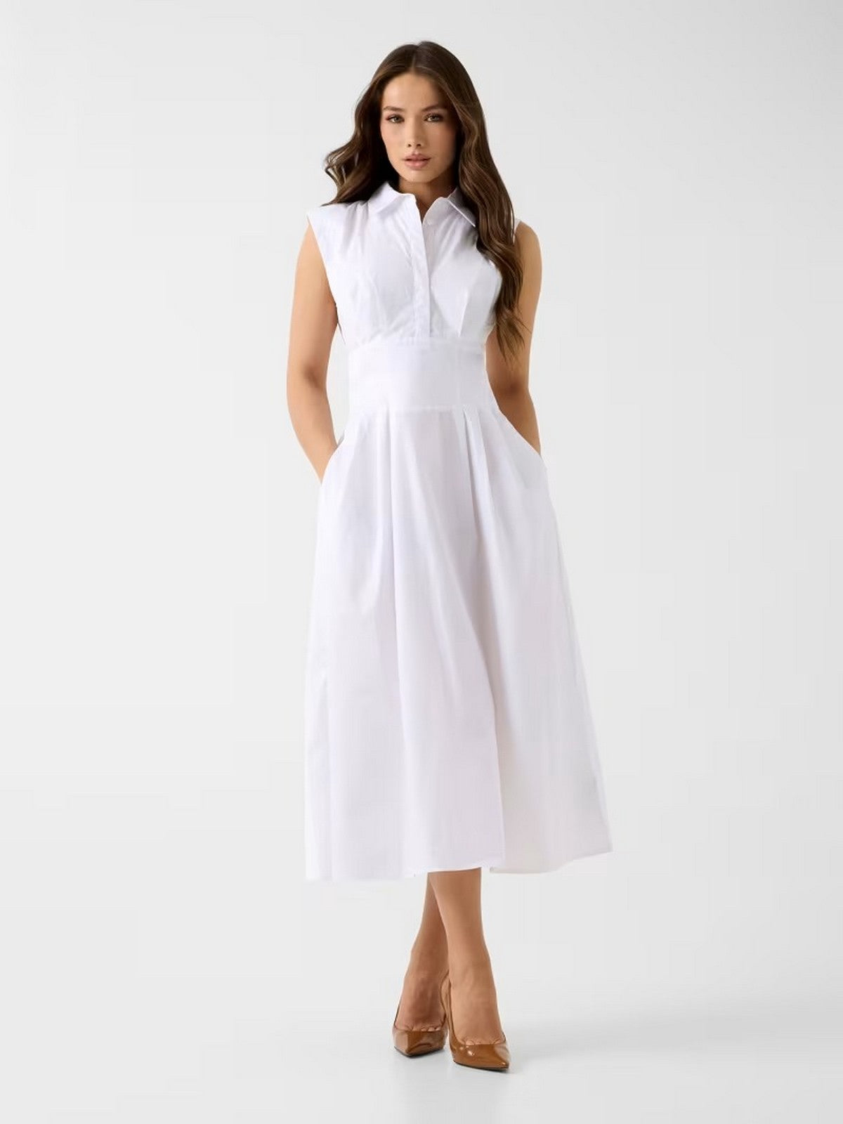 GUESS Abito Donna SL CHERRY DRESS W6GKA0 W2353 G011 PURE WHITE gioboutiqueweb