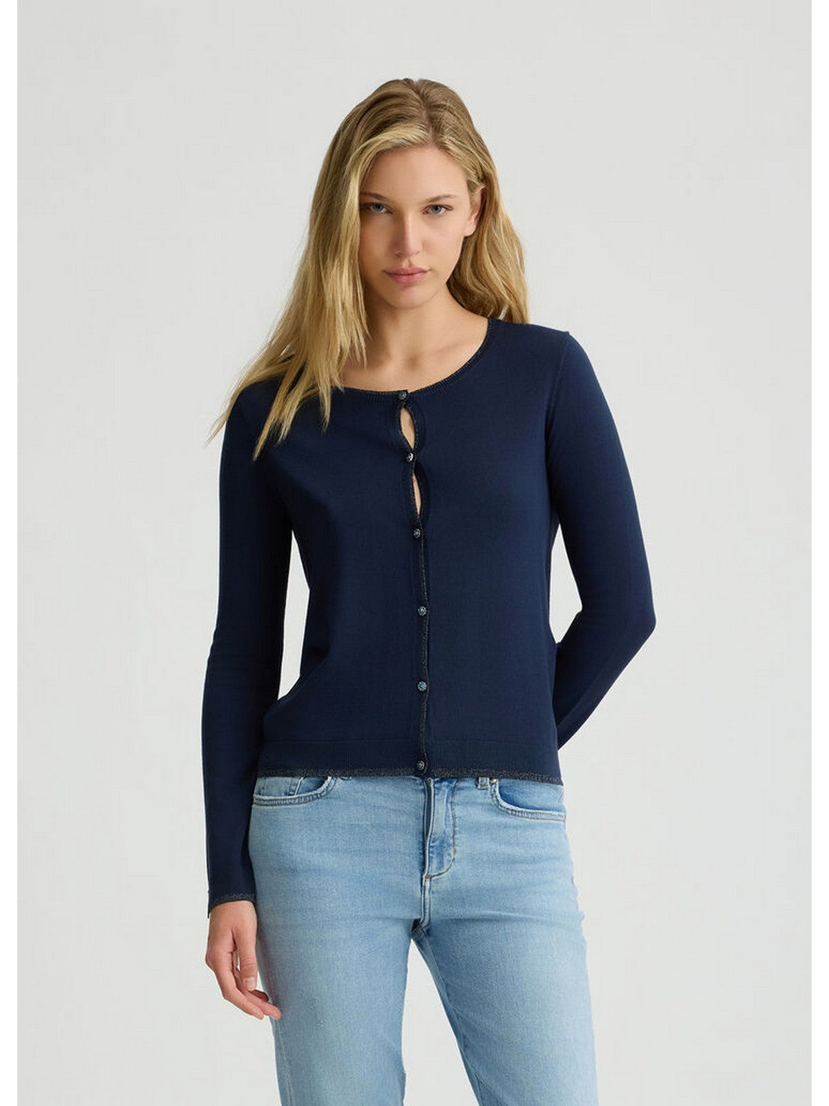 LIU JO WHITE Cardigan Donna WXX056MS49I 93921 BLU NAVY gioboutiqueweb