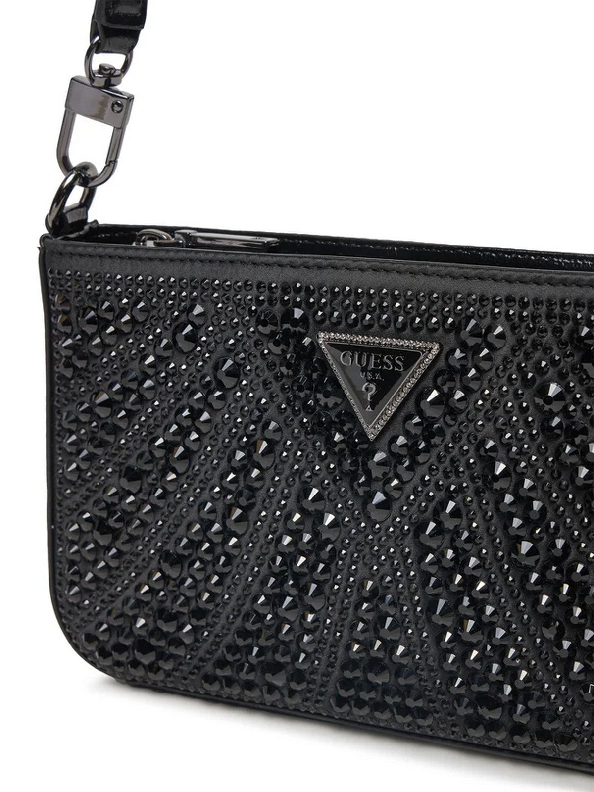 GUESS Borsa Donna BEAUVOIR MINI TOP ZIP SHDR BAG HWXM95 28720 BLA Nero gioboutiqueweb