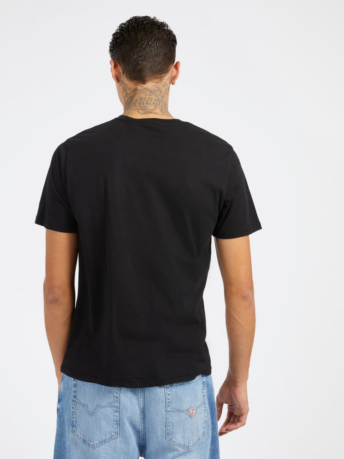 Guess T-shirts and Men's Pole BSC Guess Tri Scar M4ri62 K9rm1 JBLK Black