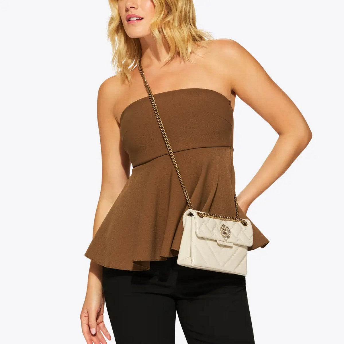 KURT GEIGER Borsa Donna 690-LEATHER MINI KENSINGTON 5017342309 CREAM CREAM