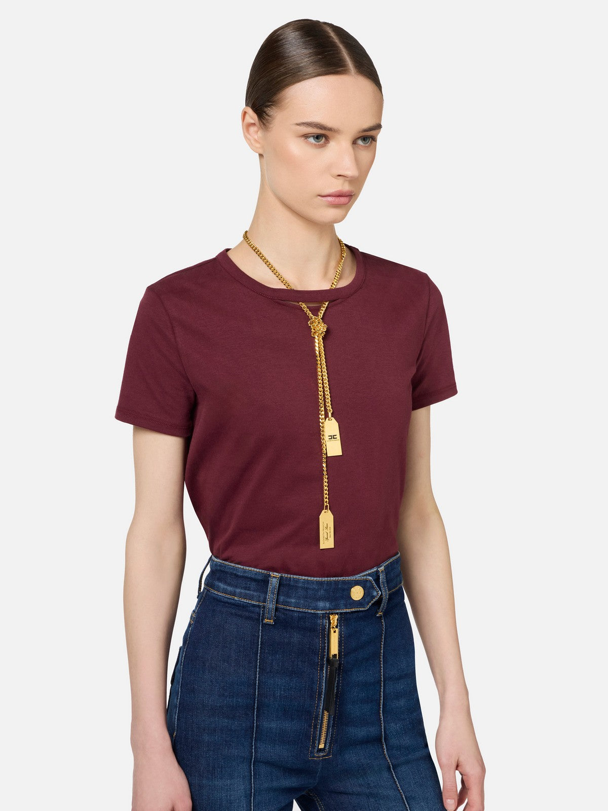 ELISABETTA FRANCHI T-shirt et pole femmes MA00946E2 CG3 Red