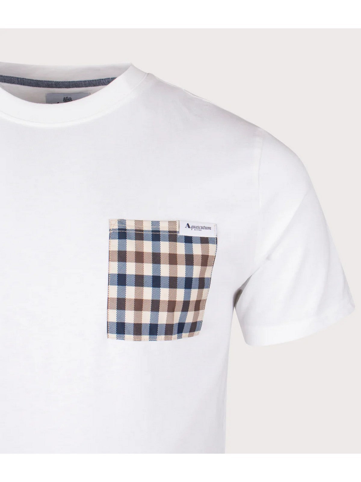 AQUASCUTUM T-shirt Uomo ACTIVE CLUB CHECK POCKET T-SHIRT AA-B004-TS003 BIANCO OPTICAL WHITE gioboutiqueweb